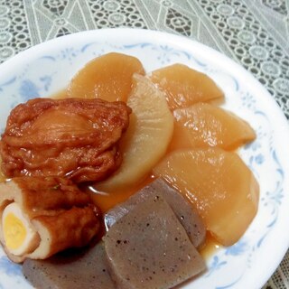 うずら巻きと大根とこんにゃくの煮物